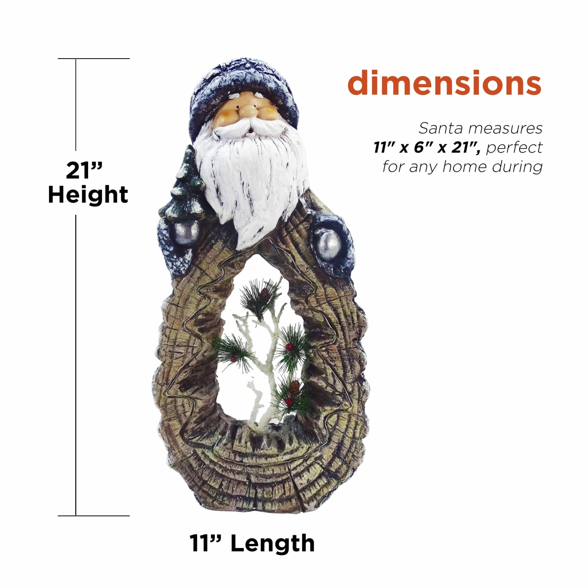 Budget π₯ Alpine Corporation 21"H Indoor/Outdoor π
Christmas Statue With Carved Wood Look And LED Lights White β¨ - Image 3