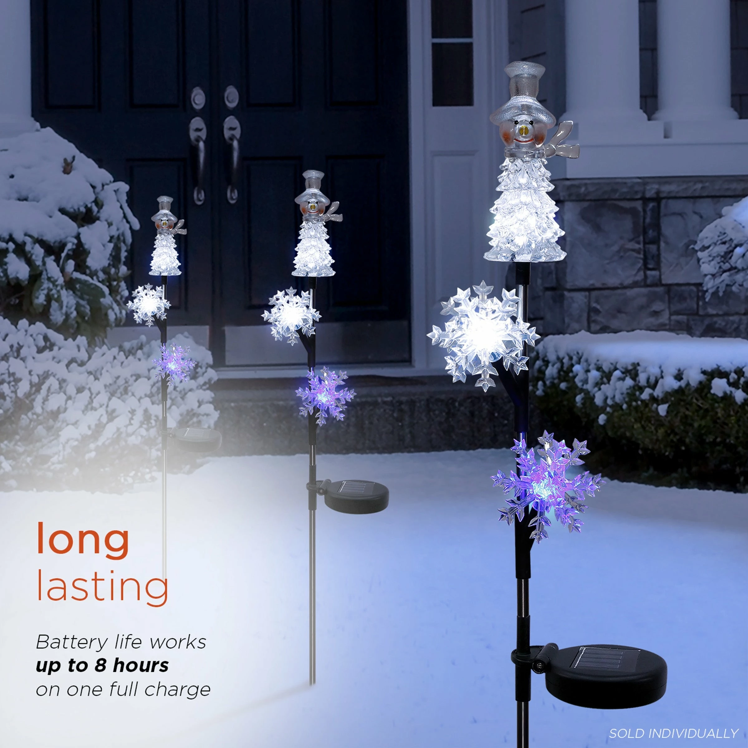 Buy π Alpine Corporation 33"H Outdoor Solar Snowman And Snowflakes Garden Stake With LED Lights β 8 Buy π Alpine Corporation 33"H Outdoor Solar Snowman And Snowflakes Garden Stake With LED Lights β - Image 6