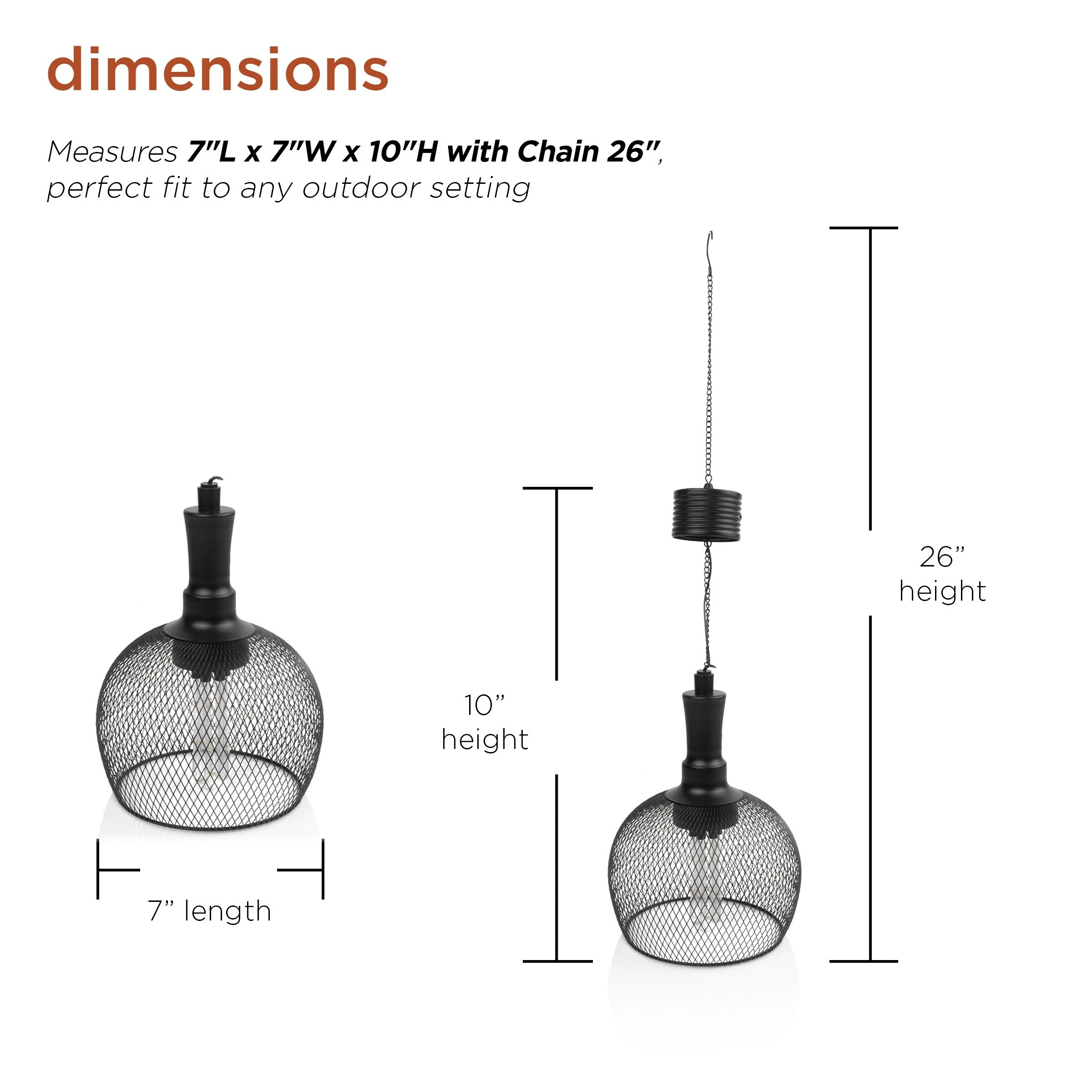 New β€οΈ Alpine Corporation 10" Tall Hanging Solar Powered Outdoor Mesh Lantern With LED Lights, Black π - Image 3
