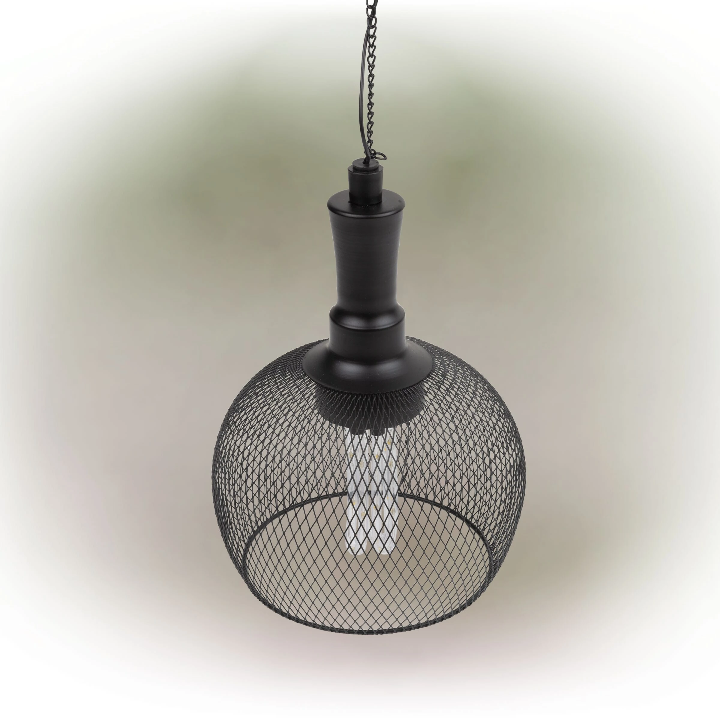 New β€οΈ Alpine Corporation 10" Tall Hanging Solar Powered Outdoor Mesh Lantern With LED Lights, Black π - Image 10