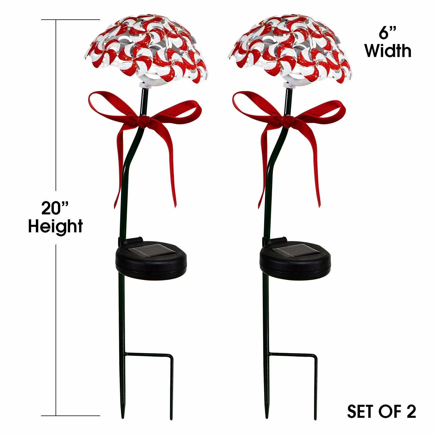 Deals π₯ Alpine Corporation 20"H Outdoor π Christmas Solar π¬ Candy Cane Lawn Stakes With LED Lights, Red/White (Set Of 2) π₯ - Image 3