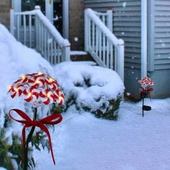 Deals π₯ Alpine Corporation 20"H Outdoor π Christmas Solar π¬ Candy Cane Lawn Stakes With LED Lights, Red/White (Set Of 2) π₯