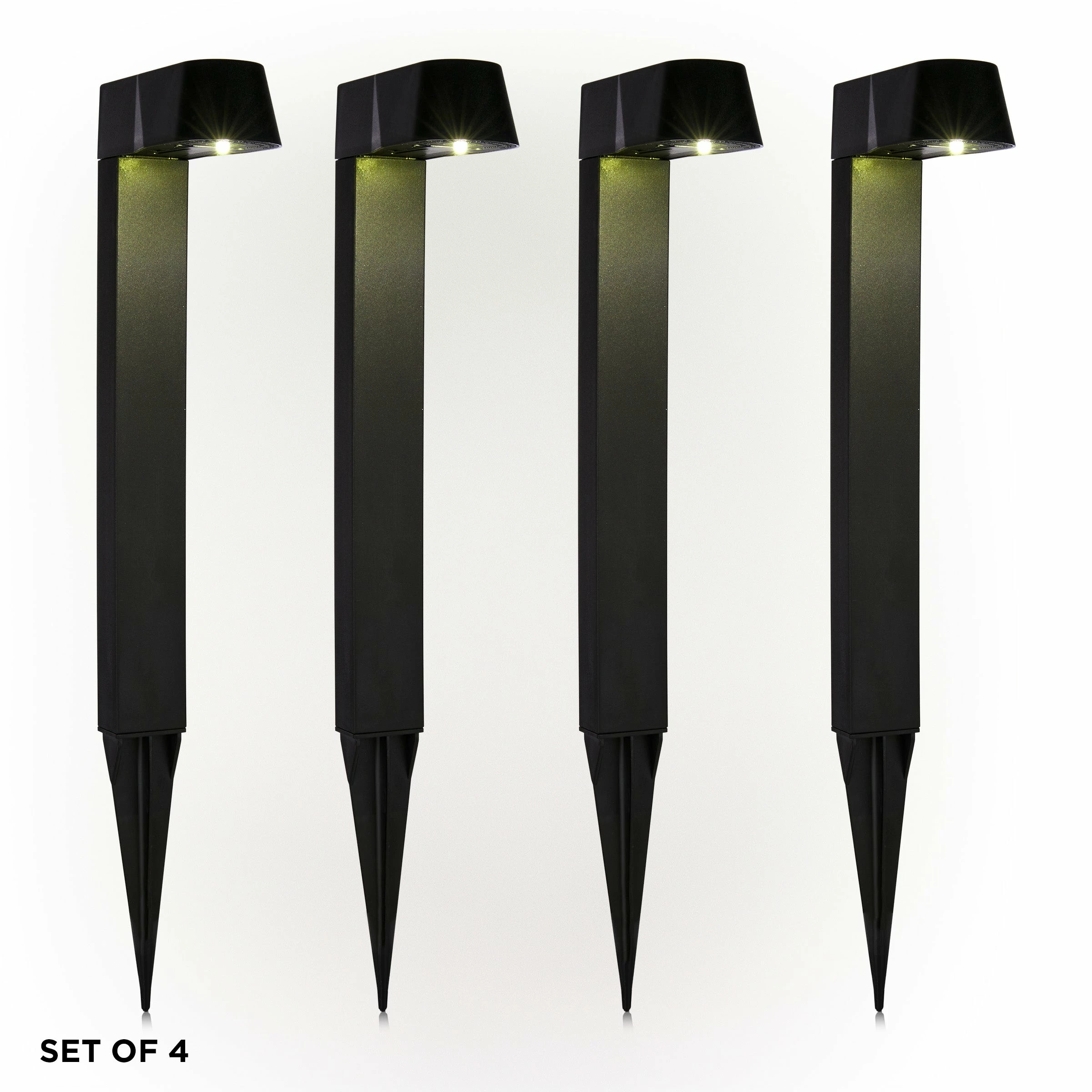 New β¨ Alpine Corporation Solar-Powered Black Abstract Pathway Lights, 4-Piece π - Image 2