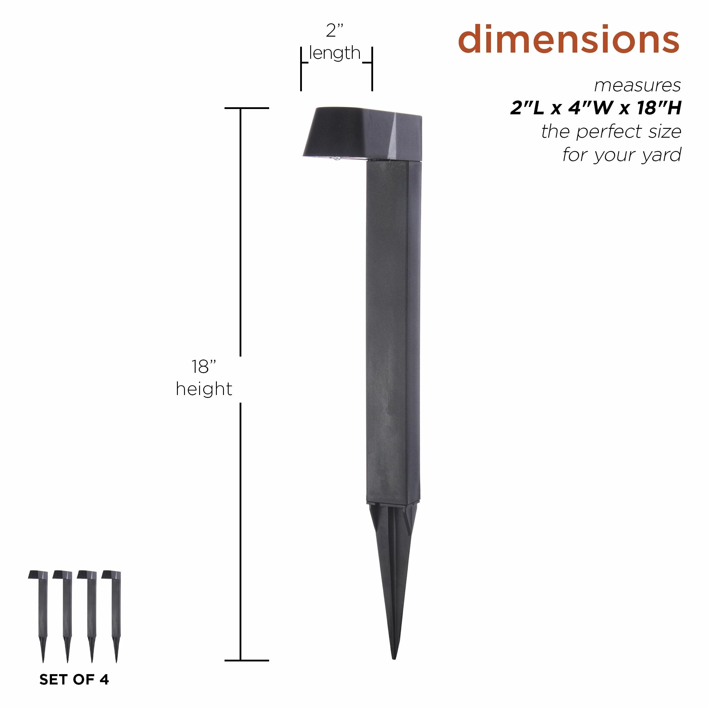 New β¨ Alpine Corporation Solar-Powered Black Abstract Pathway Lights, 4-Piece π - Image 3