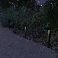 New ✨ Alpine Corporation Solar-Powered Black Abstract Pathway Lights, 4-Piece 🌟