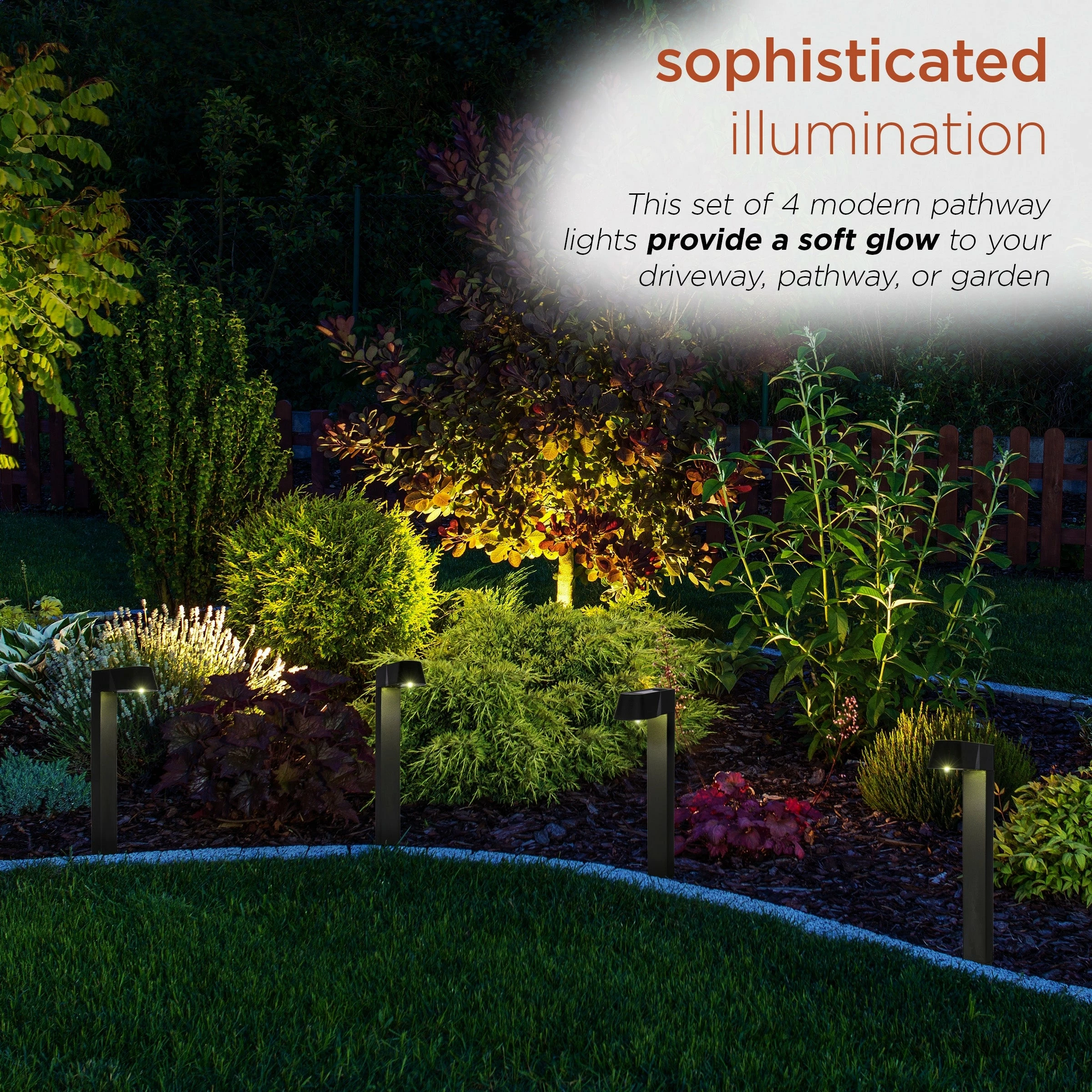 New β¨ Alpine Corporation Solar-Powered Black Abstract Pathway Lights, 4-Piece π - Image 5