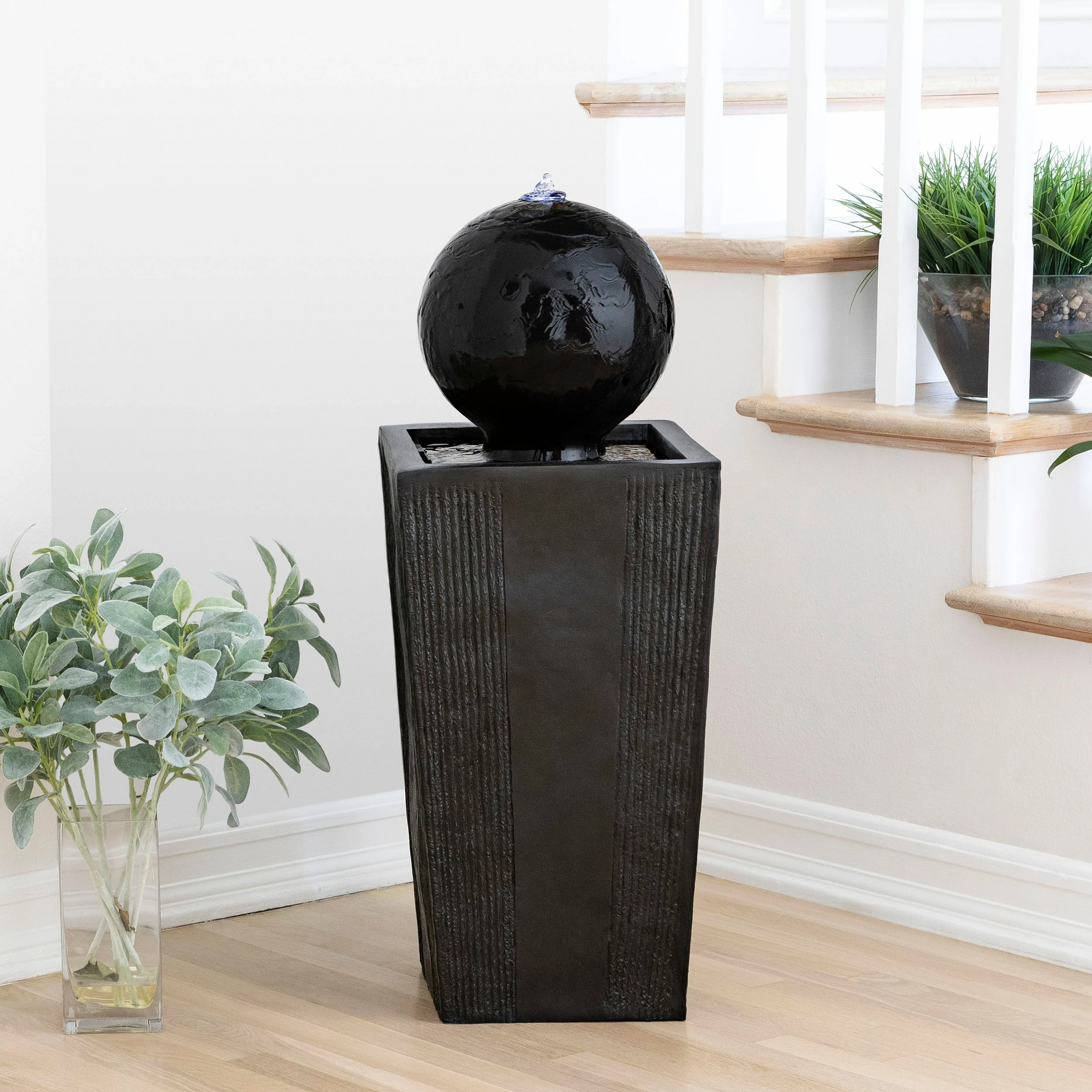 Cheapest ๐ Alpine Corporation 33" Tall Outdoor Modern Sphere And Pedestal Fountain With LED Light ๐คฉ 3 Cheapest ๐ Alpine Corporation 33" Tall Outdoor Modern Sphere And Pedestal Fountain With LED Light ๐คฉ