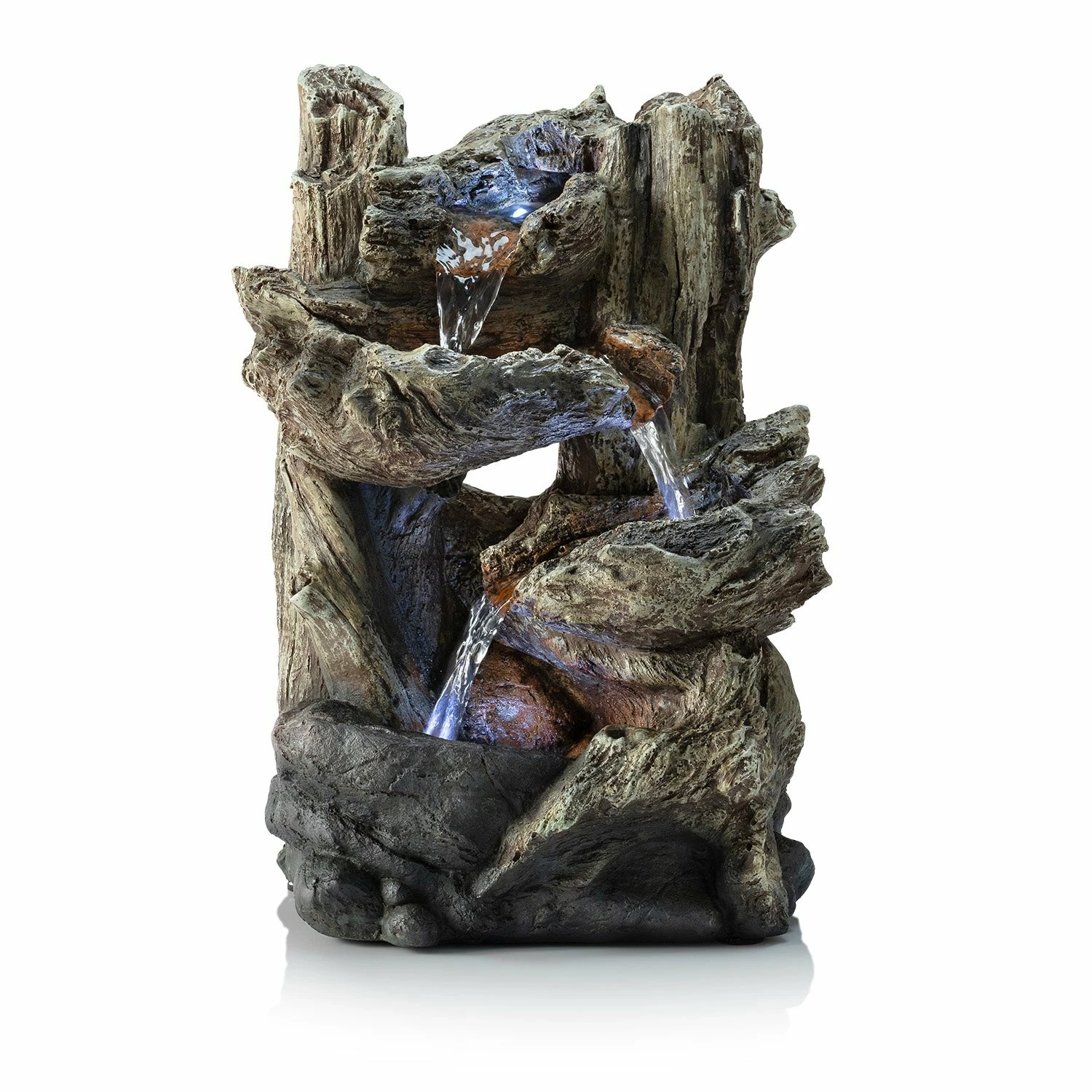 Best Pirce 😉 Alpine Corporation 14" Tall Indoor/Outdoor Tiered Log Tabletop Fountain With LED Lights 😉 - Image 2
