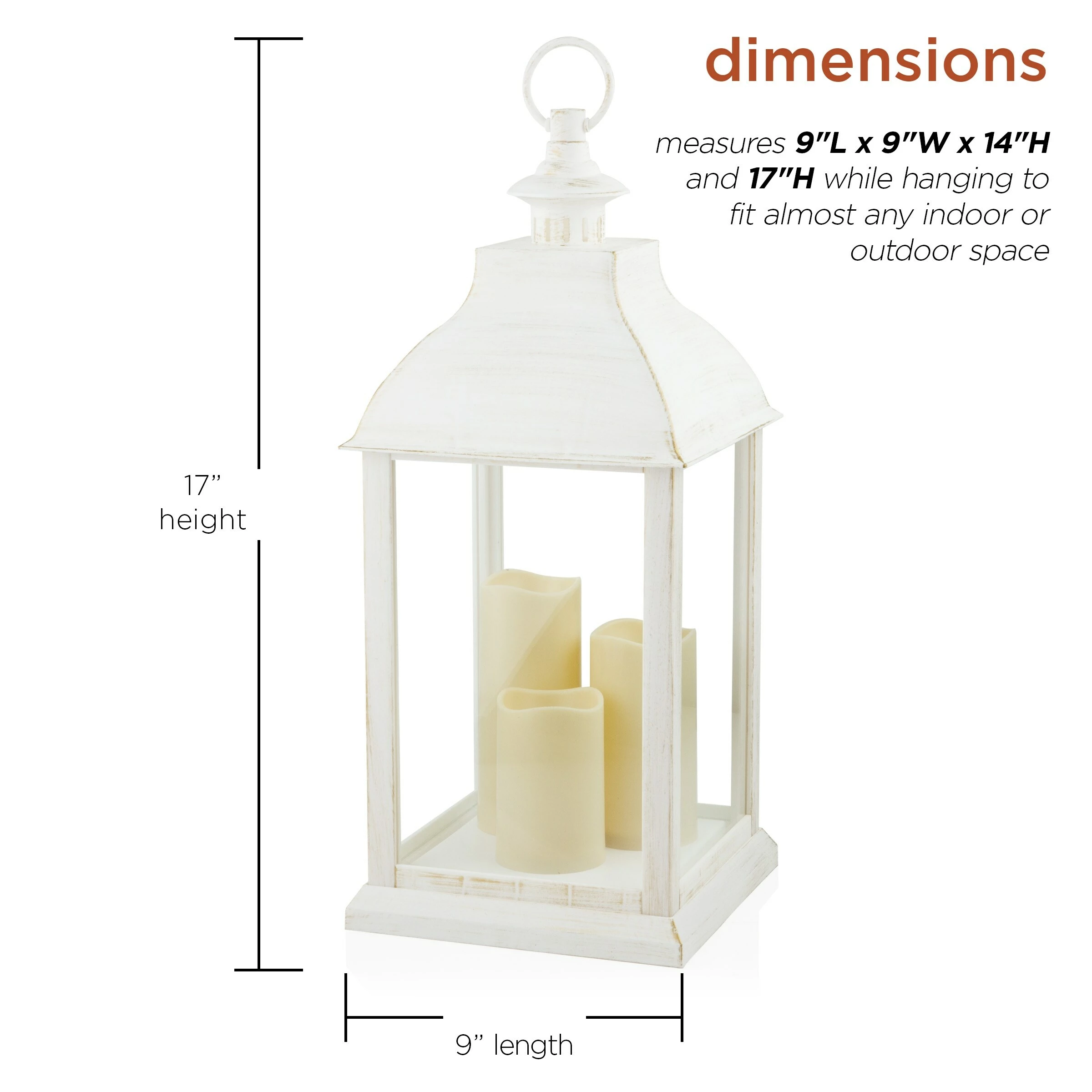 Wholesale π Alpine Corporation 22" Tall Outdoor Battery-Operated Lantern With LED Lights, White π₯ - Image 3