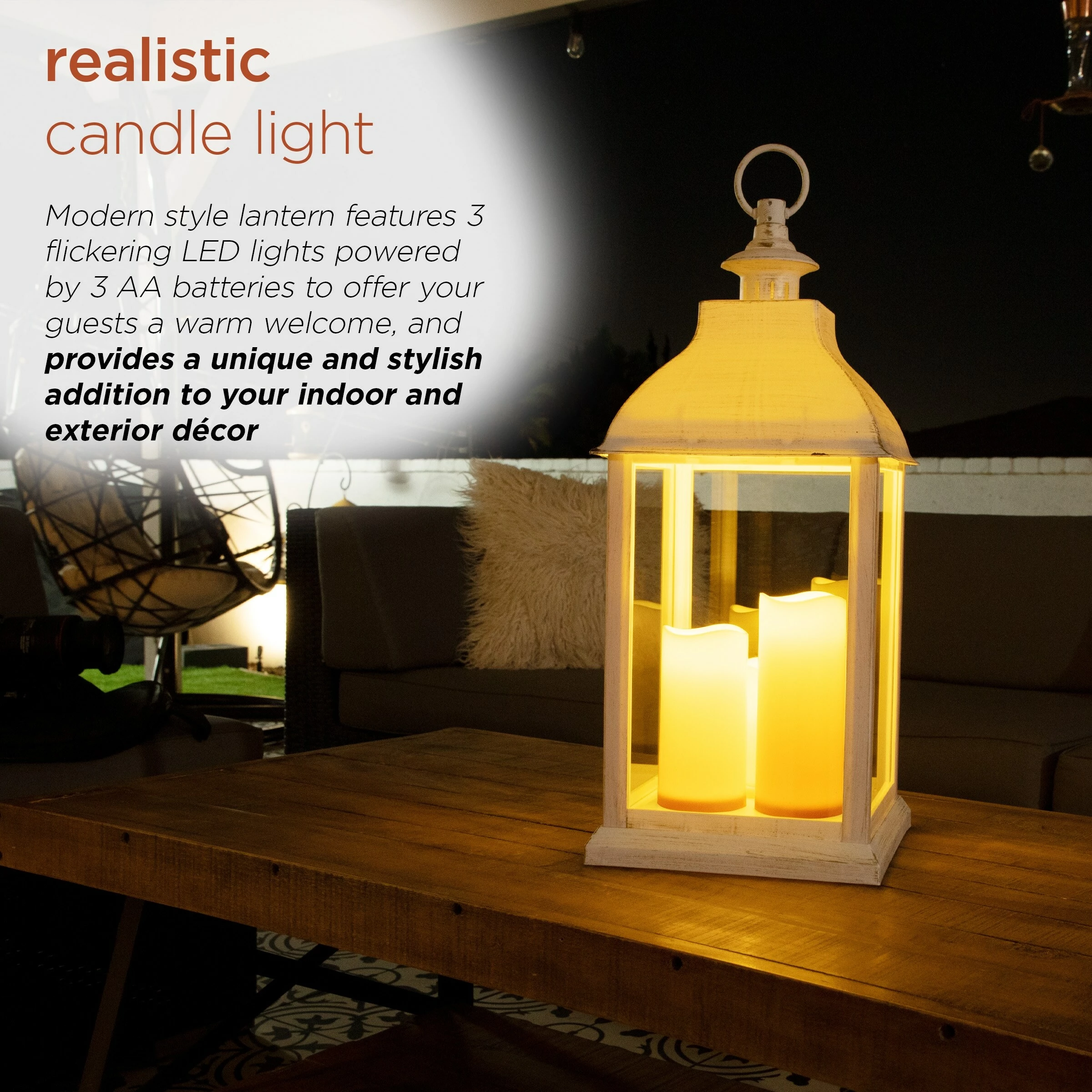 Wholesale π Alpine Corporation 22" Tall Outdoor Battery-Operated Lantern With LED Lights, White π₯ - Image 6