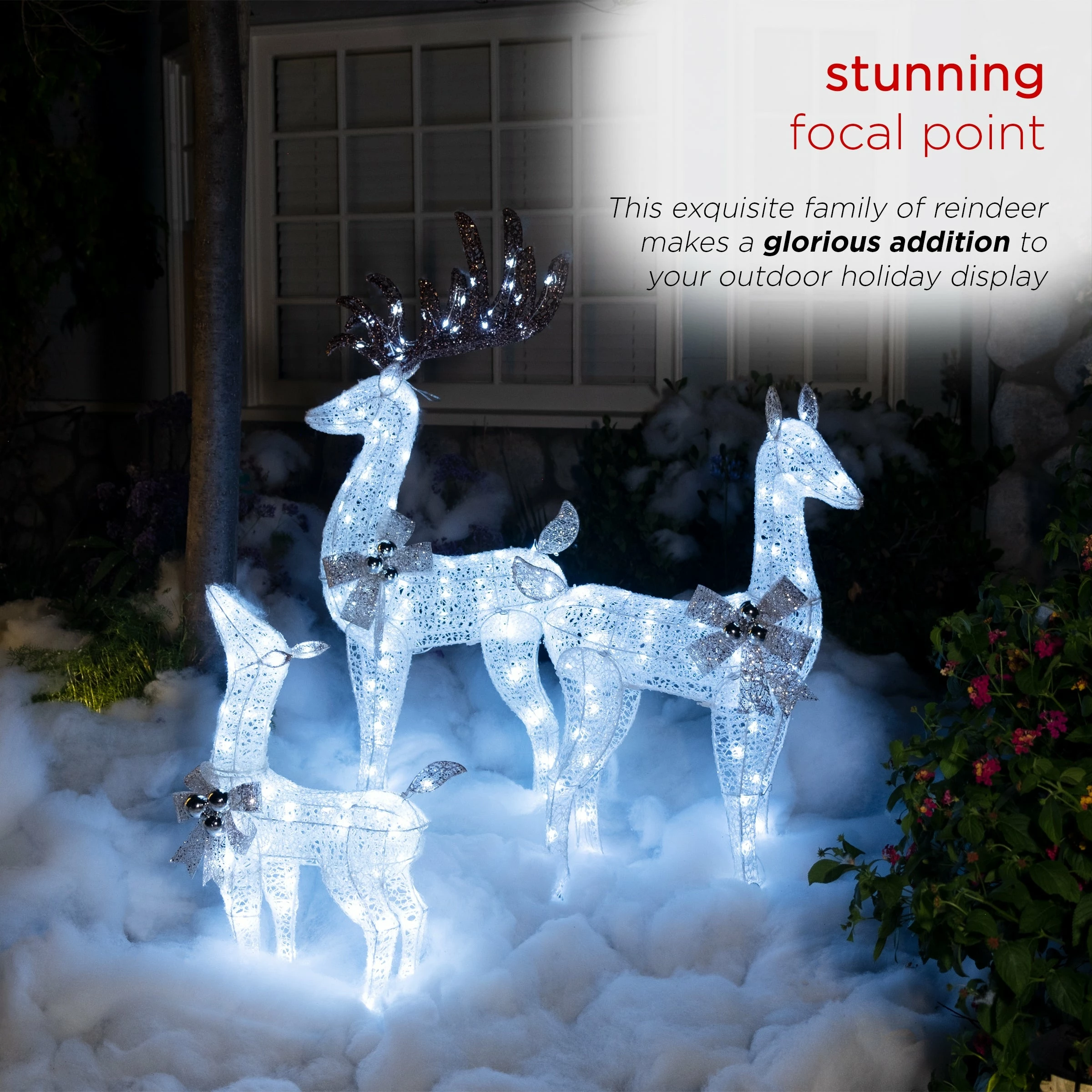 Flash Sale π Alpine Corporation White Mesh Holiday Decor Reindeer Family With LED Lights π - Image 6