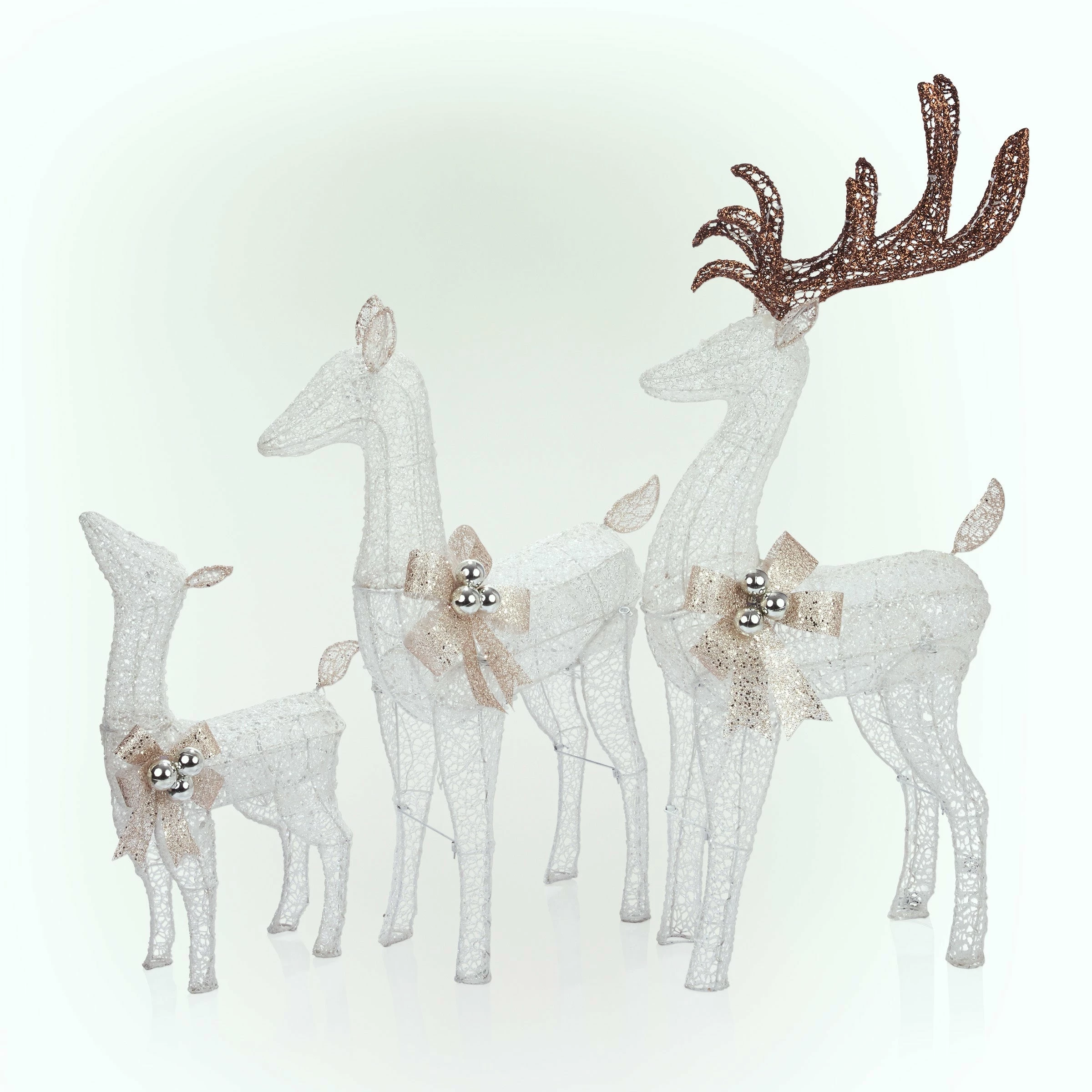Flash Sale π Alpine Corporation White Mesh Holiday Decor Reindeer Family With LED Lights π - Image 9