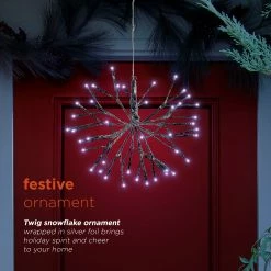 Wholesale π Alpine Corporation 10"H Indoor π Christmas Snowflake Ornament With LED Lights Multi π 19 Wholesale π Alpine Corporation 10"H Indoor π Christmas Snowflake Ornament With LED Lights Multi π -Alpine Corporation Sales Alpine Corporation White Twig Snowflake Ornament with LED Lights 1