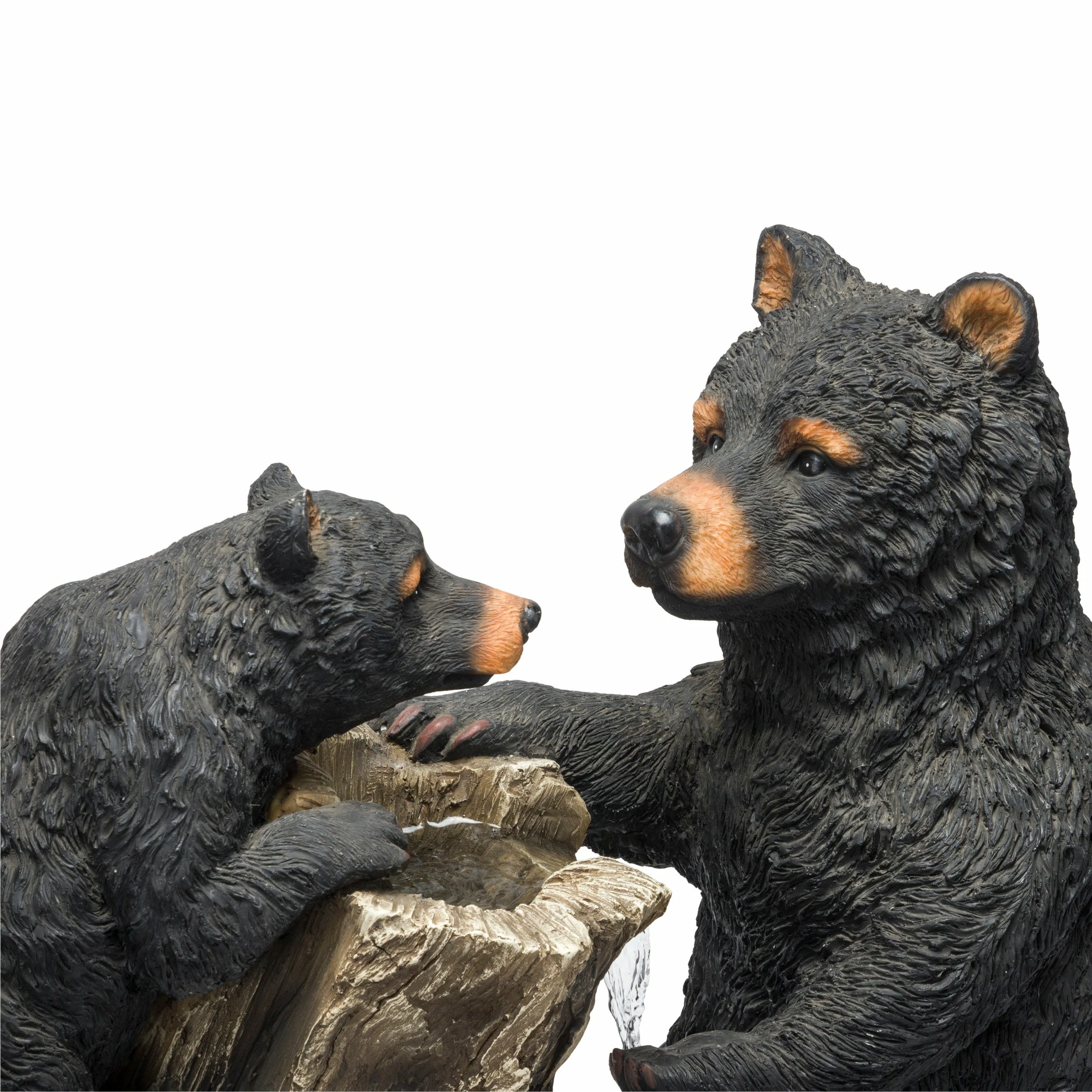 New π Alpine Corporation 26" Tall Bear And Cub With Tree Fountain Yard Statue Decoration π - Image 10