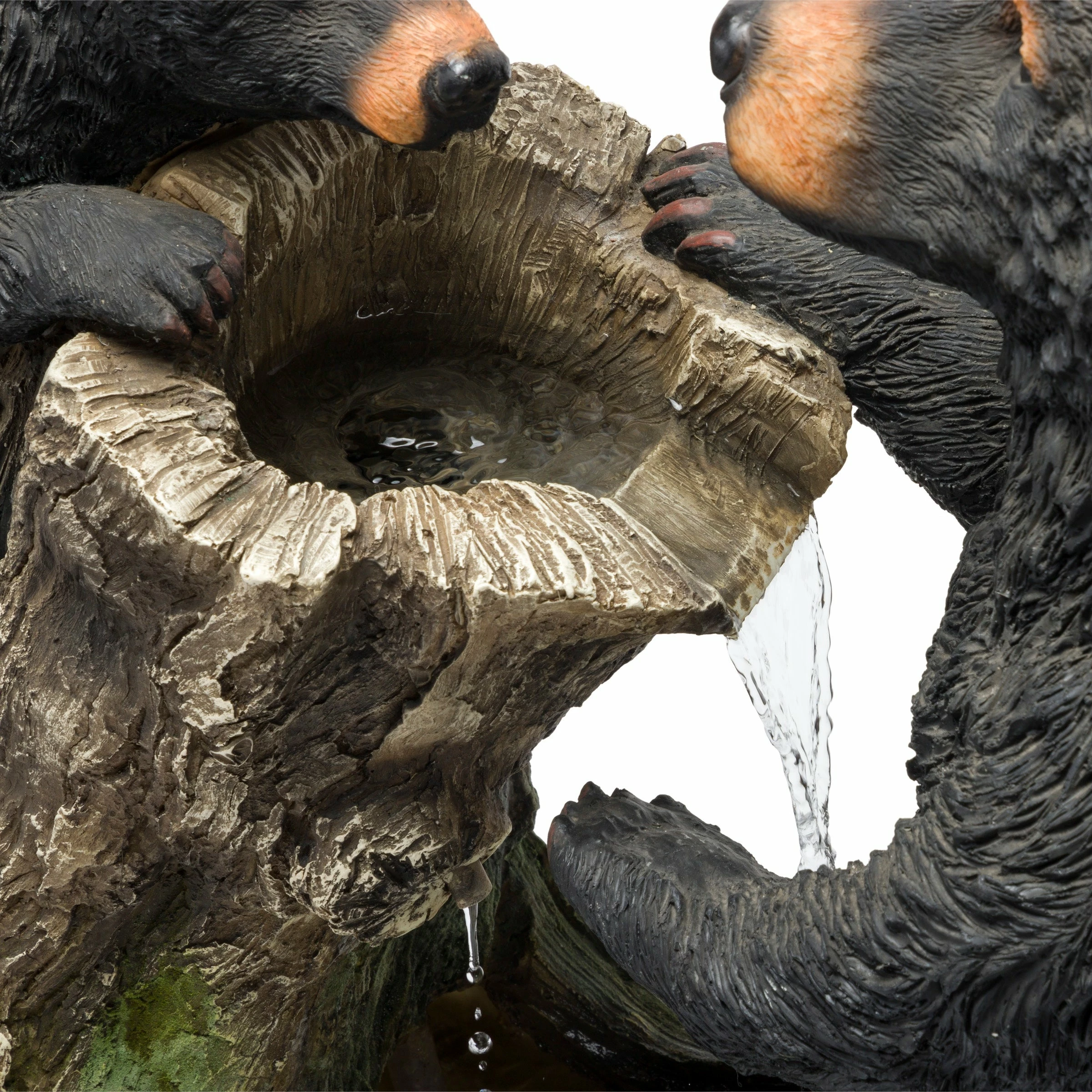 New π Alpine Corporation 26" Tall Bear And Cub With Tree Fountain Yard Statue Decoration π - Image 12