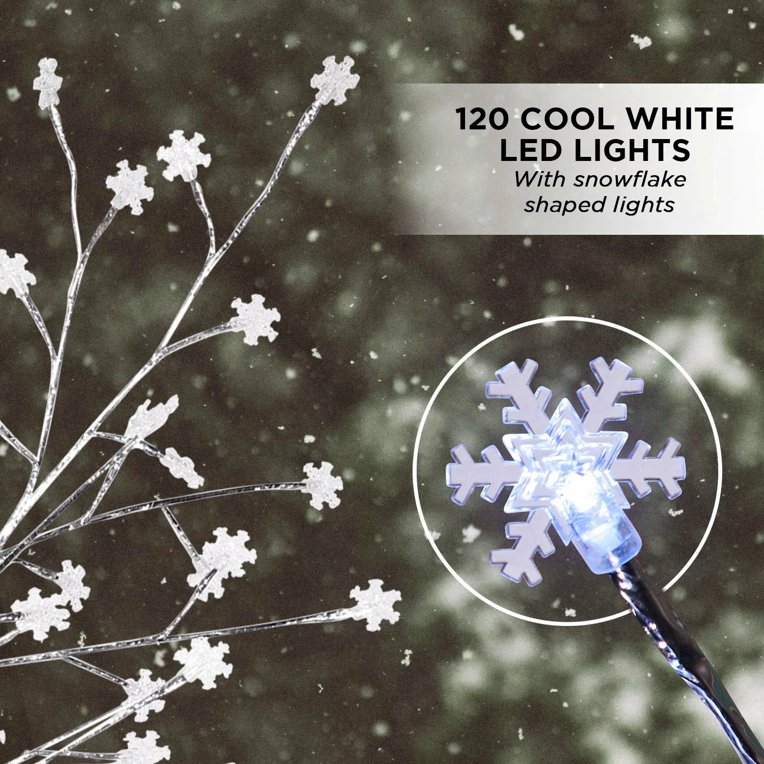 Buy π Alpine Corporation 58"H Indoor/Outdoor Frosty π Christmas Snowflake Tree With LED Lights - White π - Image 5
