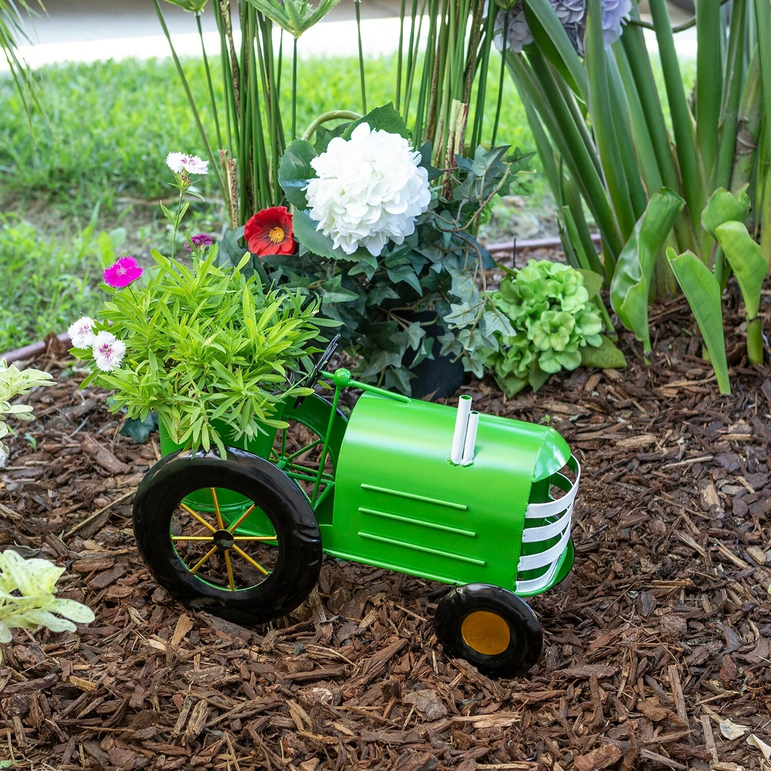 Best Pirce 🔔 Alpine Corporation 11" Tall Indoor/Outdoor Vintage Style Metal Tractor Planter, Lime Green - 8' X 10' 👍 3 Best Pirce 🔔 Alpine Corporation 11" Tall Indoor/Outdoor Vintage Style Metal Tractor Planter, Lime Green - 8' X 10' 👍