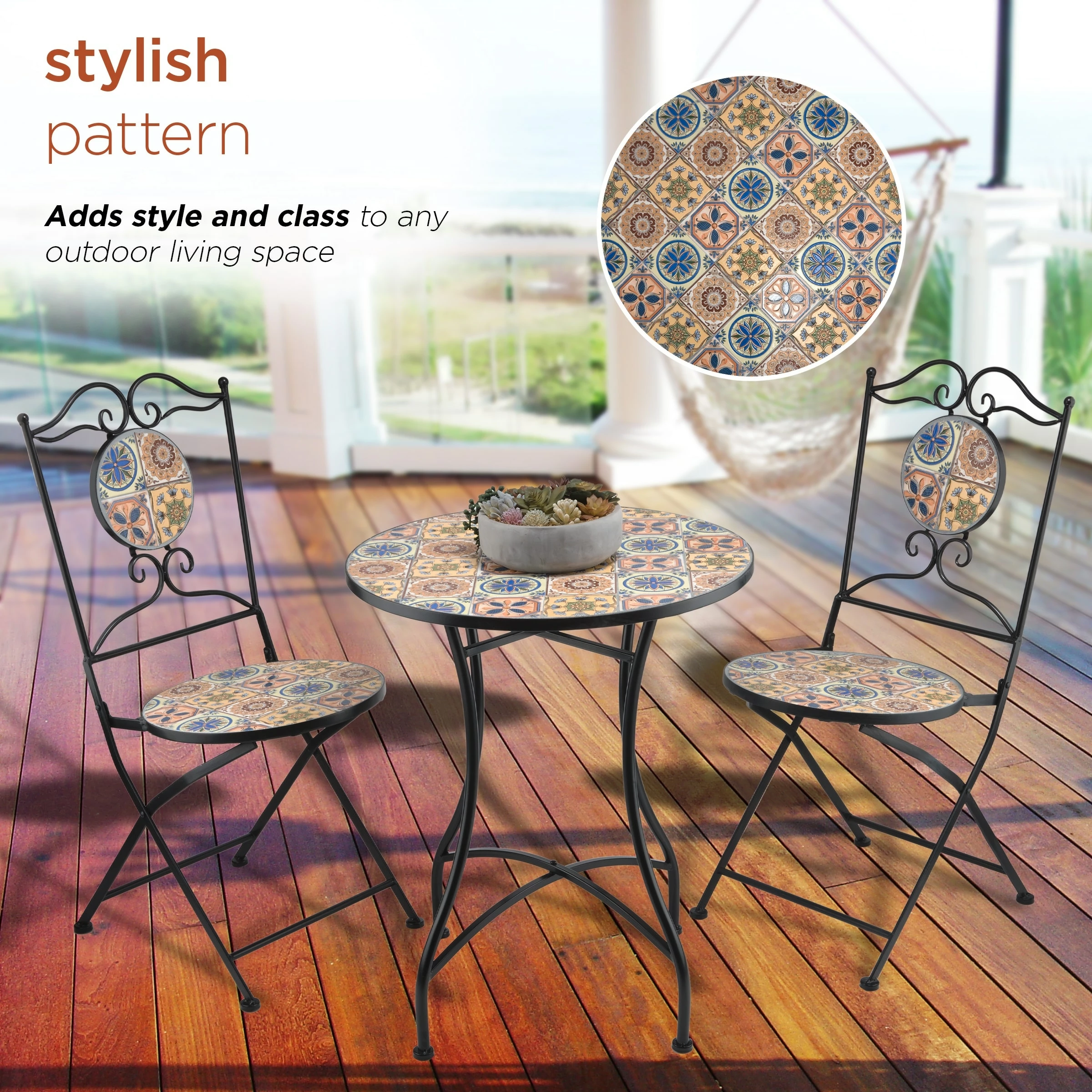 Best reviews of ๐ Alpine Corporation Indoor/Outdoor Mediterranean Tile Design Set Table And Chairs Patio Seating ๐ 6 Best reviews of ๐ Alpine Corporation Indoor/Outdoor Mediterranean Tile Design Set Table And Chairs Patio Seating ๐ - Image 4