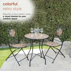 Best reviews of ๐ Alpine Corporation Indoor/Outdoor Mediterranean Tile Design Set Table And Chairs Patio Seating ๐ 17 Best reviews of ๐ Alpine Corporation Indoor/Outdoor Mediterranean Tile Design Set Table And Chairs Patio Seating ๐ -Alpine Corporation Sales Alpine Mediterranean Tile Patio Bistro Set with Table and Chairs 2