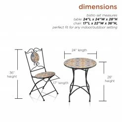 Best reviews of ๐ Alpine Corporation Indoor/Outdoor Mediterranean Tile Design Set Table And Chairs Patio Seating ๐ 15 Best reviews of ๐ Alpine Corporation Indoor/Outdoor Mediterranean Tile Design Set Table And Chairs Patio Seating ๐ -Alpine Corporation Sales Alpine Mediterranean Tile Patio Bistro Set with Table and Chairs