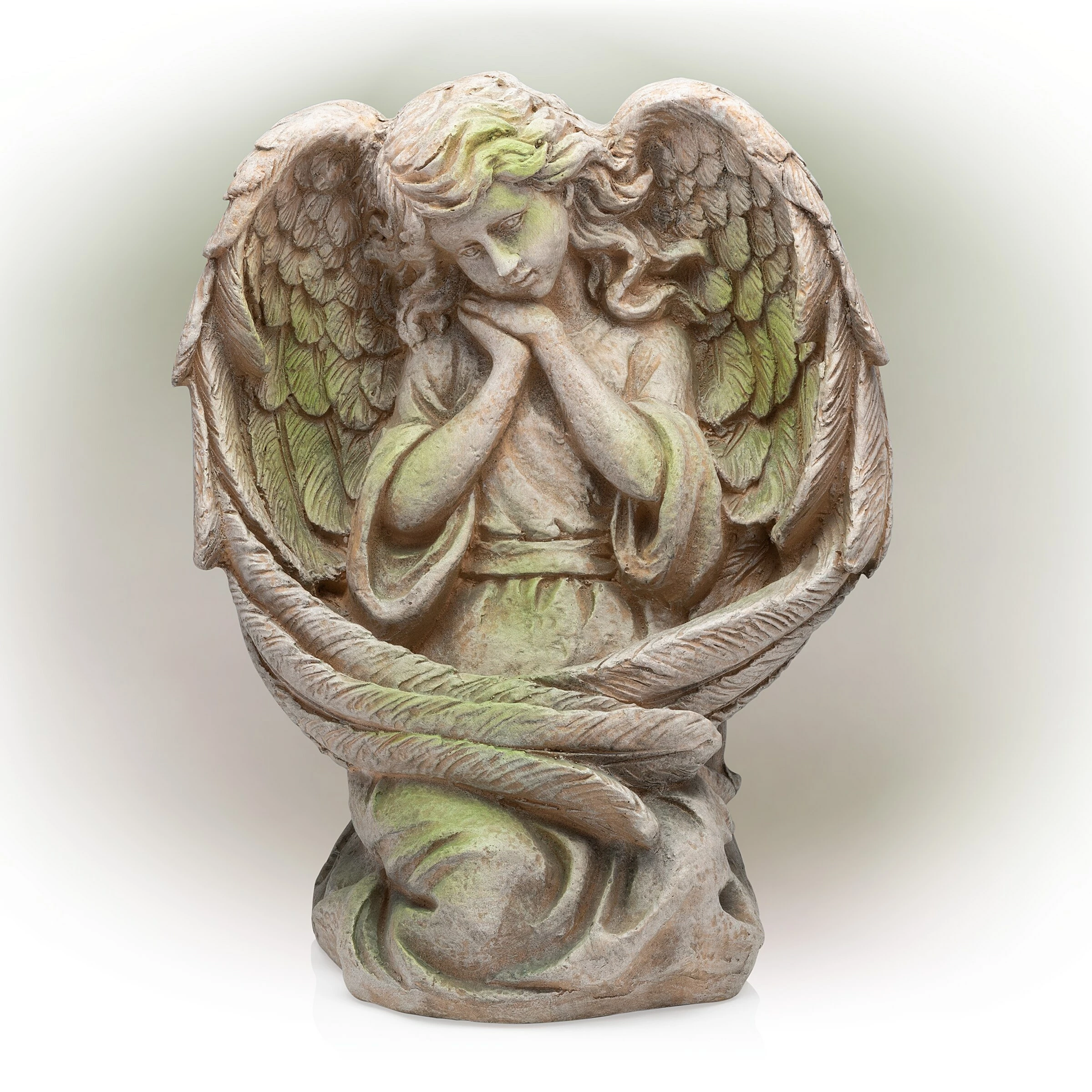 Best Sale β Alpine Corporation 19" Tall Old World Guardian Angel Outdoor Garden Statue π₯° - Image 2