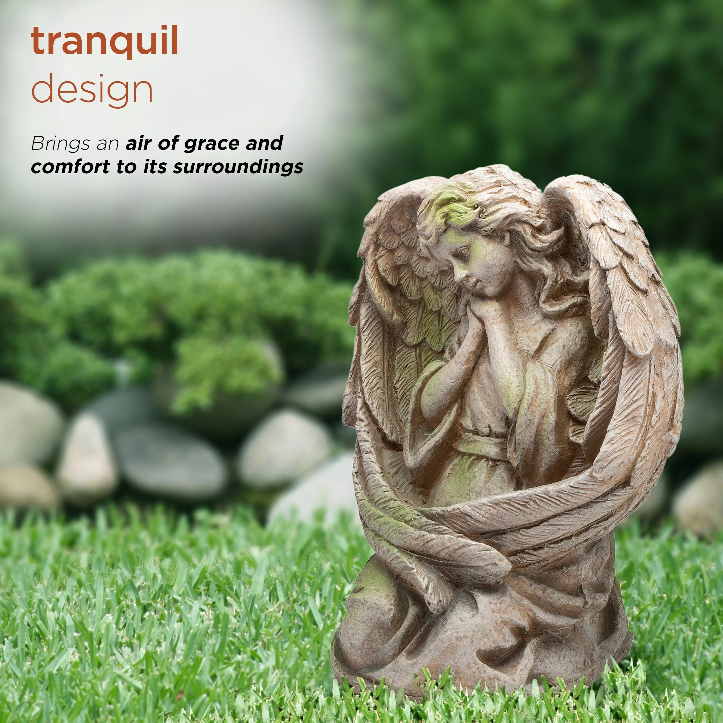 Best Sale β Alpine Corporation 19" Tall Old World Guardian Angel Outdoor Garden Statue π₯° - Image 5