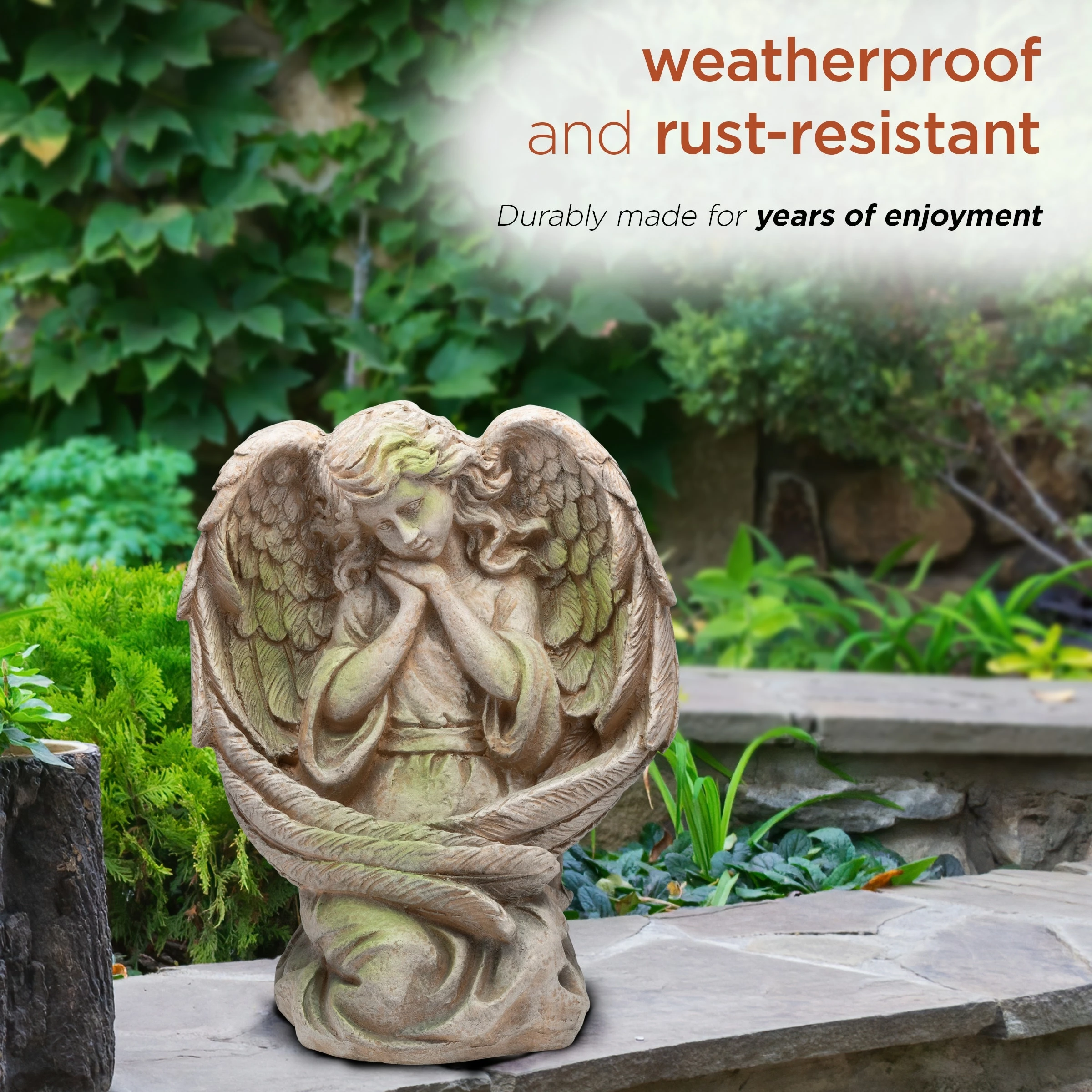 Best Sale β Alpine Corporation 19" Tall Old World Guardian Angel Outdoor Garden Statue π₯° - Image 7