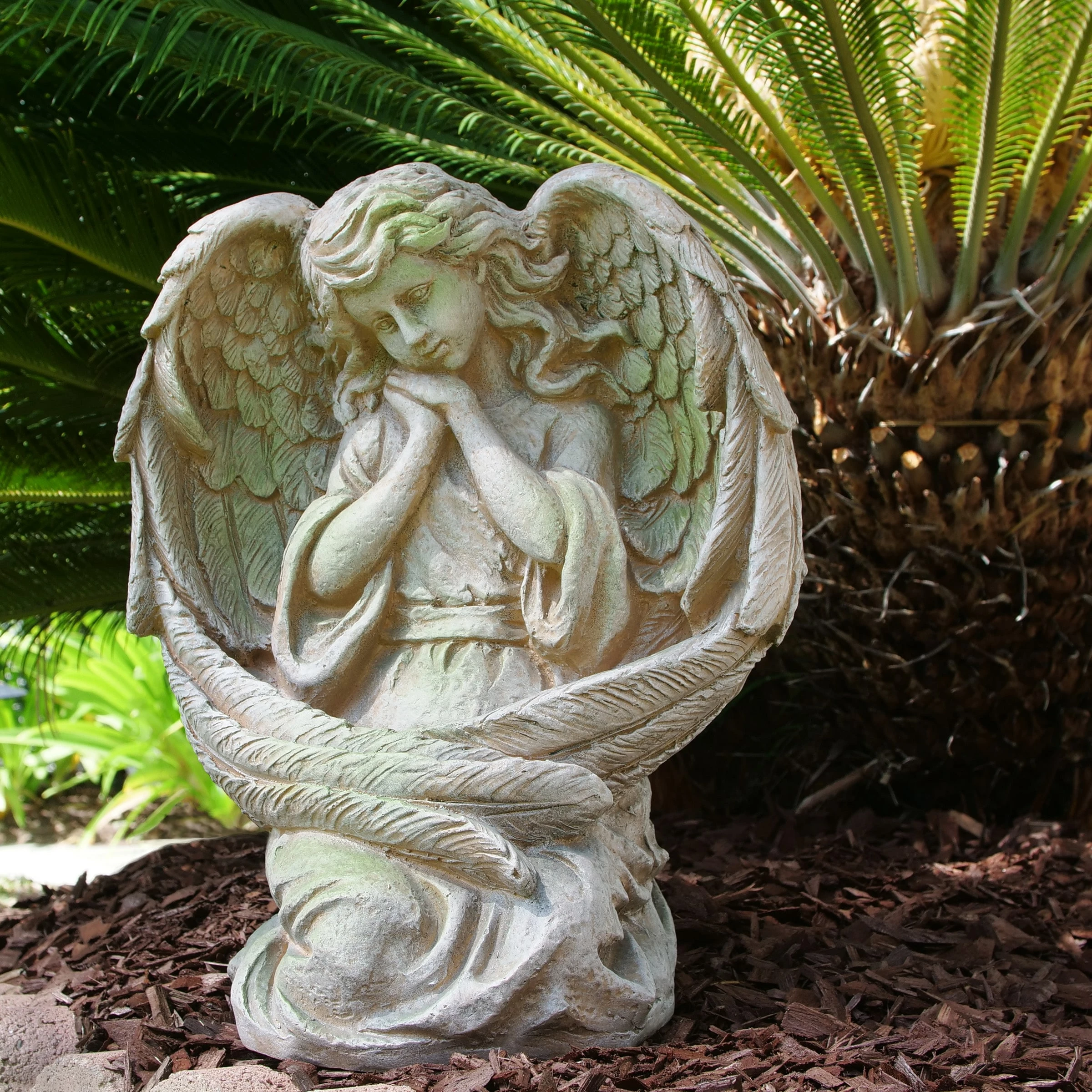 Best Sale β Alpine Corporation 19" Tall Old World Guardian Angel Outdoor Garden Statue π₯°