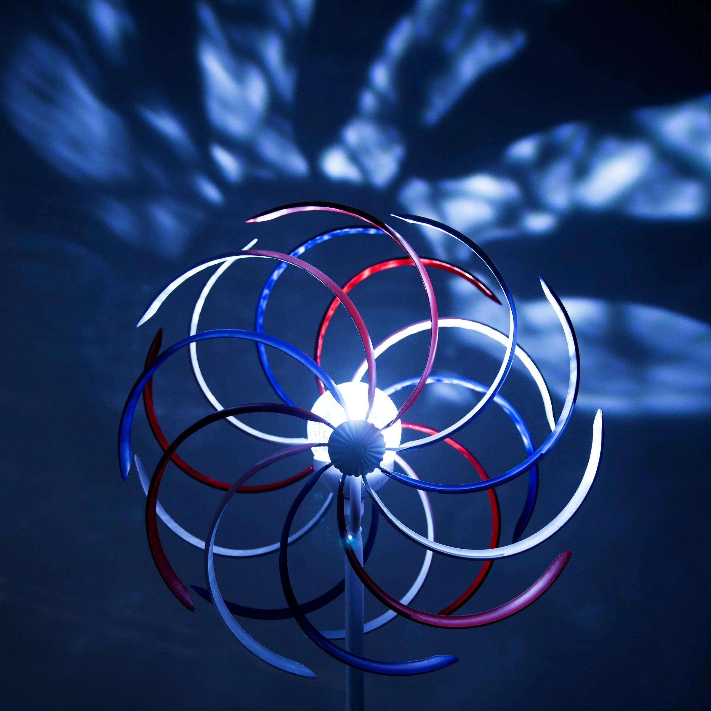 Flash Sale βοΈ Alpine Corporation 68" Tall Outdoor Solar Powered Patriotic Dual Windmill Spinner Stake Yard Decoration, Red, White, And Blue π - Image 8