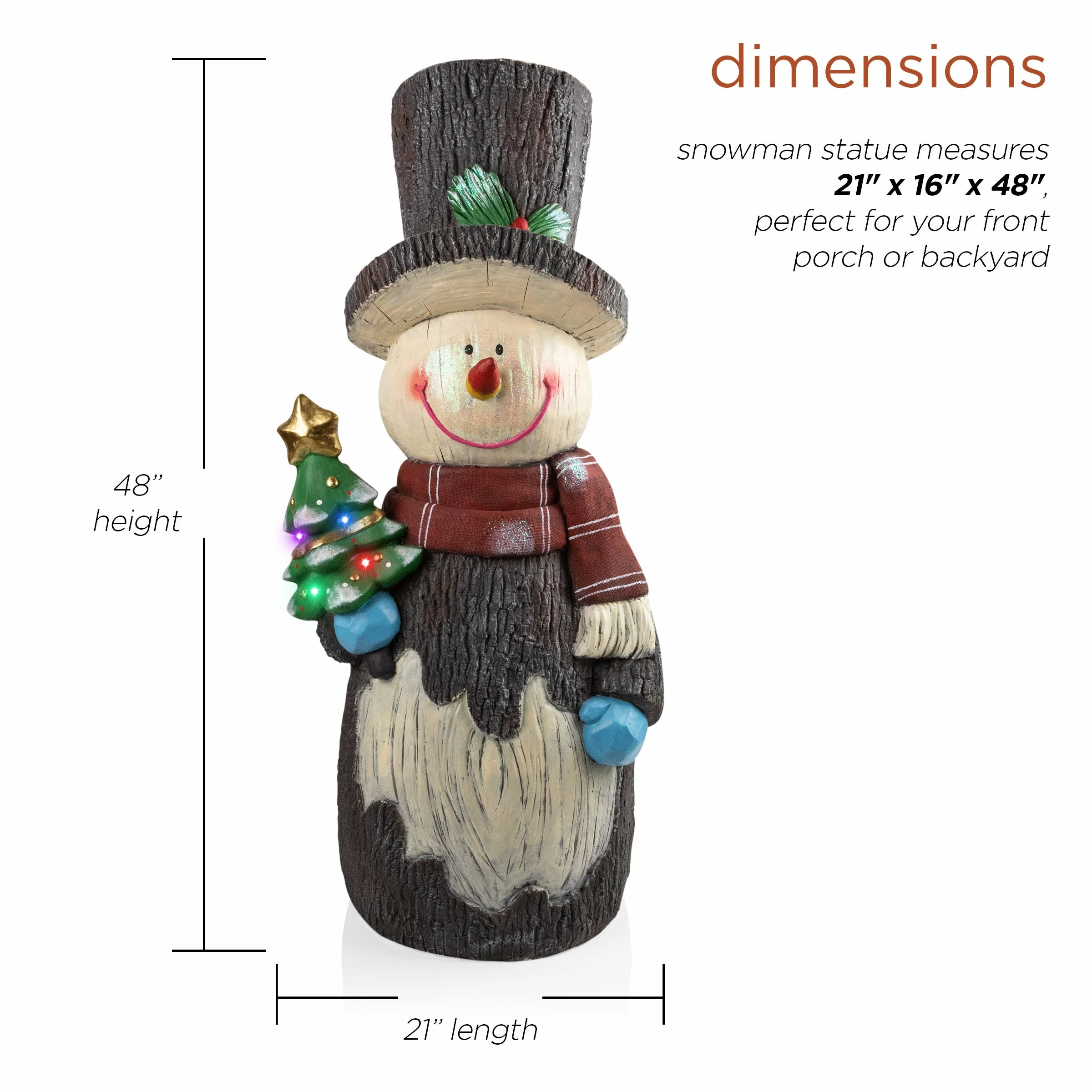 Brand new ๐ฏ Alpine Corporation 48"H Outdoor Solar Snowman Statue Holiday Decoration With Color Changing LED Lights - Black โจ 5 Brand new ๐ฏ Alpine Corporation 48"H Outdoor Solar Snowman Statue Holiday Decoration With Color Changing LED Lights - Black โจ - Image 3