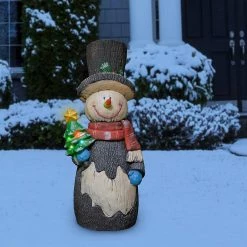 Brand new π― Alpine Corporation 48"H Outdoor Solar Snowman Statue Holiday Decoration With Color Changing LED Lights - Black β¨