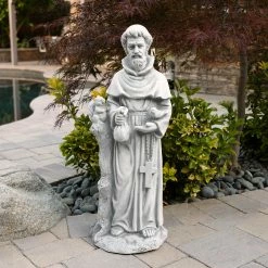 Discount βοΈ Alpine Corporation 31" Tall Indoor/Outdoor Saint Francis Standing Statue Yard Art Decoration π
