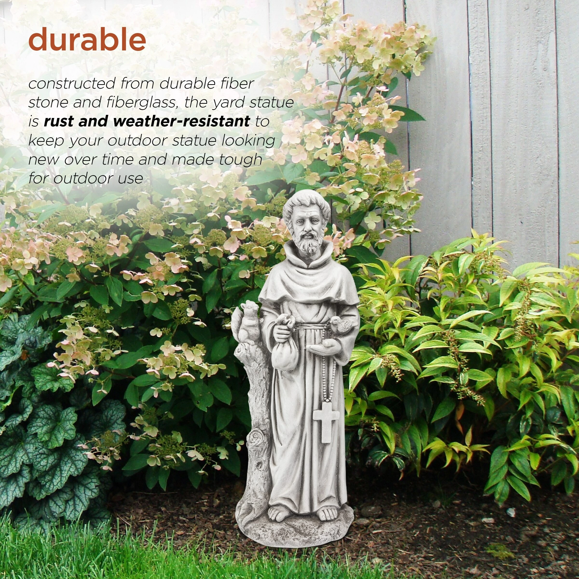 Discount βοΈ Alpine Corporation 31" Tall Indoor/Outdoor Saint Francis Standing Statue Yard Art Decoration π 9 Discount βοΈ Alpine Corporation 31" Tall Indoor/Outdoor Saint Francis Standing Statue Yard Art Decoration π - Image 7