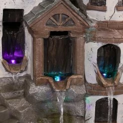 Cheap 😍 Alpine Corporation 35" Tall Outdoor Tower Castle Fountain With Color Changing LED Lights Yard Art Decoration 🌟 -Alpine Corporation Sales Alpine Tower Castle Fountain w LED Lights2C 35 Inch Tall 13
