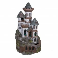 Cheap 😍 Alpine Corporation 35" Tall Outdoor Tower Castle Fountain With Color Changing LED Lights Yard Art Decoration 🌟 -Alpine Corporation Sales Alpine Tower Castle Fountain w LED Lights2C 35 Inch Tall 7