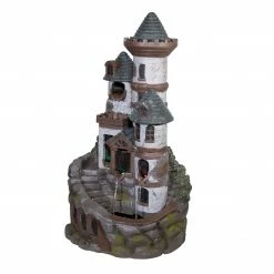 Cheap 😍 Alpine Corporation 35" Tall Outdoor Tower Castle Fountain With Color Changing LED Lights Yard Art Decoration 🌟 -Alpine Corporation Sales Alpine Tower Castle Fountain w LED Lights2C 35 Inch Tall 8