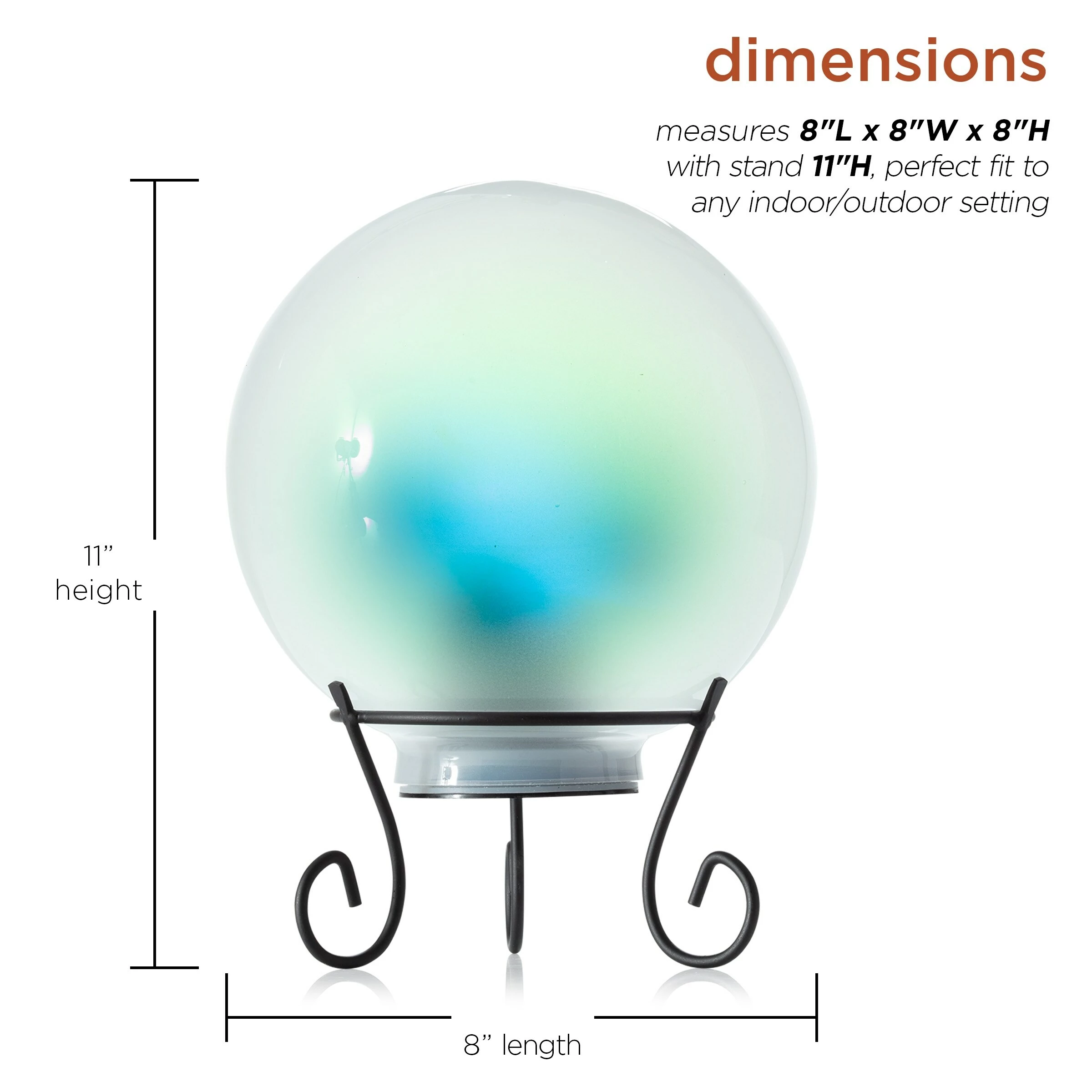 Cheap ⌛ Alpine Corporation 8" Diameter Indoor/Outdoor Glass Gazing Globe Yard Decoration With Color Changing LED Lights 🥰 5 Cheap ⌛ Alpine Corporation 8" Diameter Indoor/Outdoor Glass Gazing Globe Yard Decoration With Color Changing LED Lights 🥰 - Image 3
