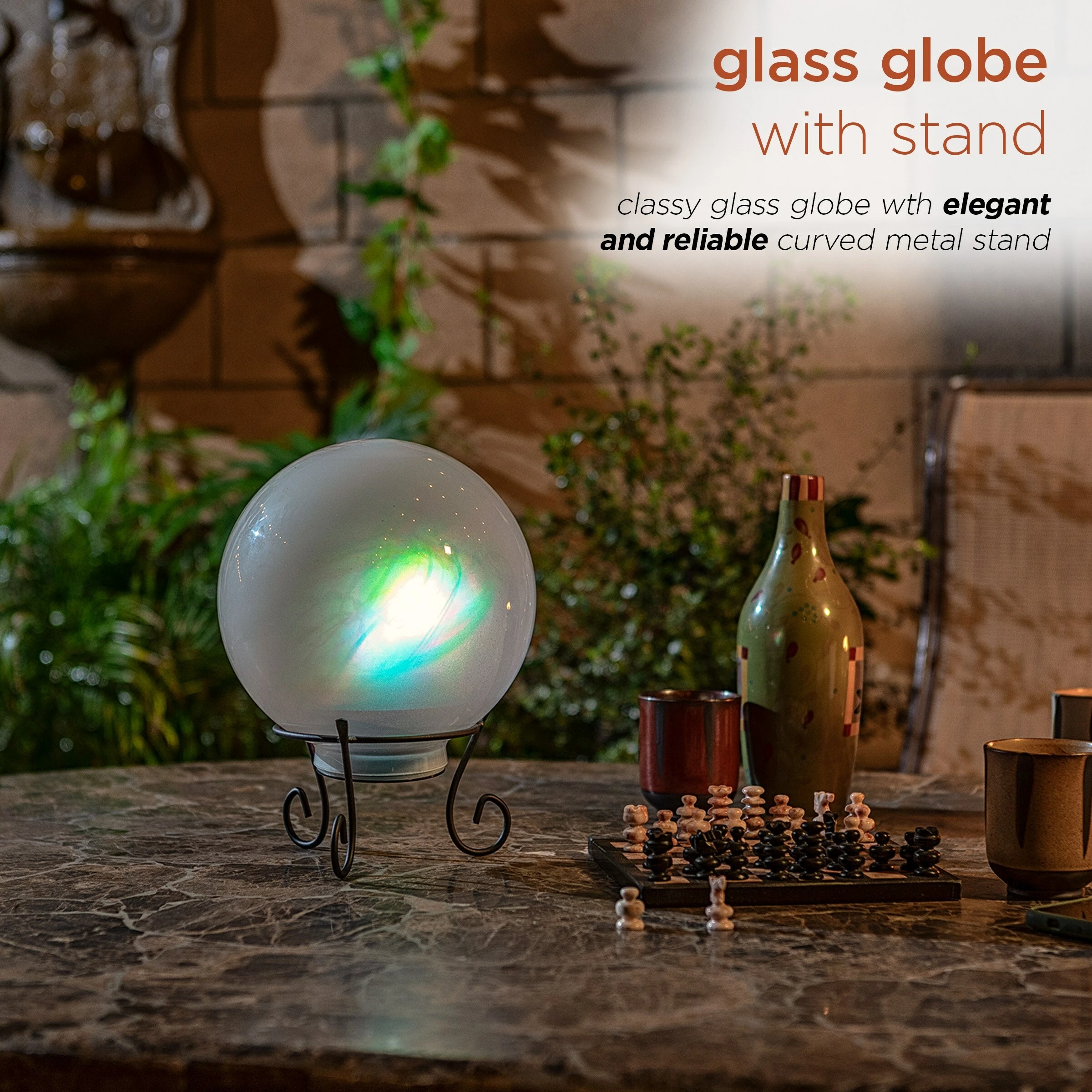 Cheap ⌛ Alpine Corporation 8" Diameter Indoor/Outdoor Glass Gazing Globe Yard Decoration With Color Changing LED Lights 🥰 6 Cheap ⌛ Alpine Corporation 8" Diameter Indoor/Outdoor Glass Gazing Globe Yard Decoration With Color Changing LED Lights 🥰 - Image 4