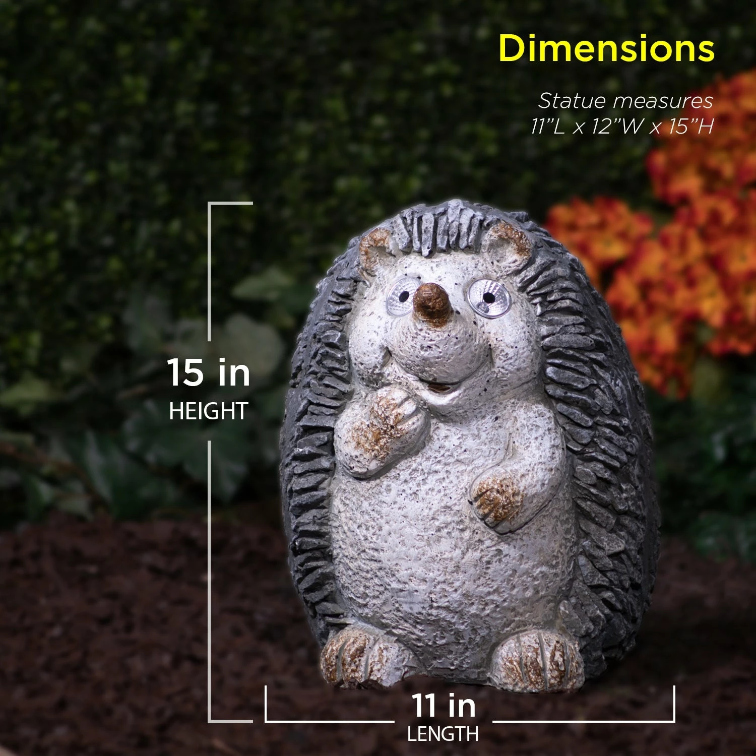 Best Sale π Alpine Corporation 15" Tall Outdoor Solar Powered Hedgehog Yard Statue With LED Lights π - Image 3
