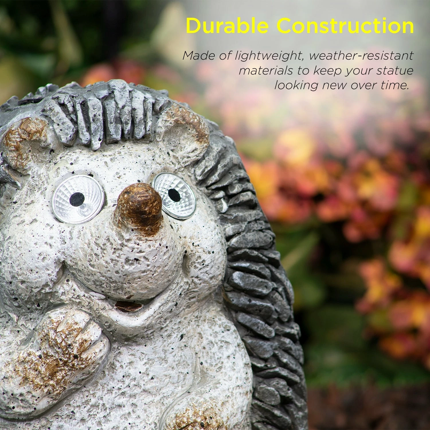 Best Sale π Alpine Corporation 15" Tall Outdoor Solar Powered Hedgehog Yard Statue With LED Lights π - Image 5