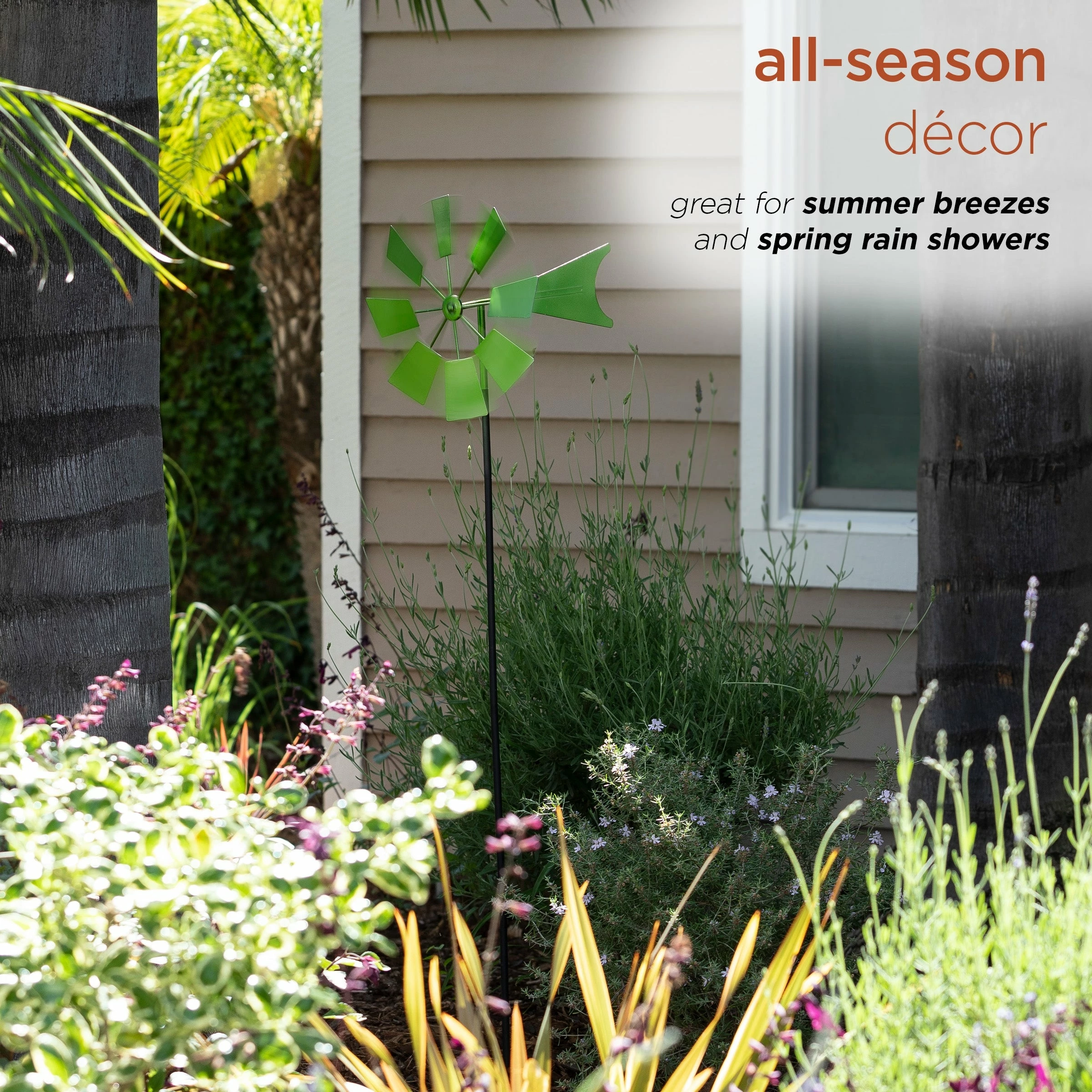 Budget π₯ Alpine Corporation 52" Tall Outdoor Metal Windmill Spinner Stake Yard Decoration, Green β€οΈ - Image 4