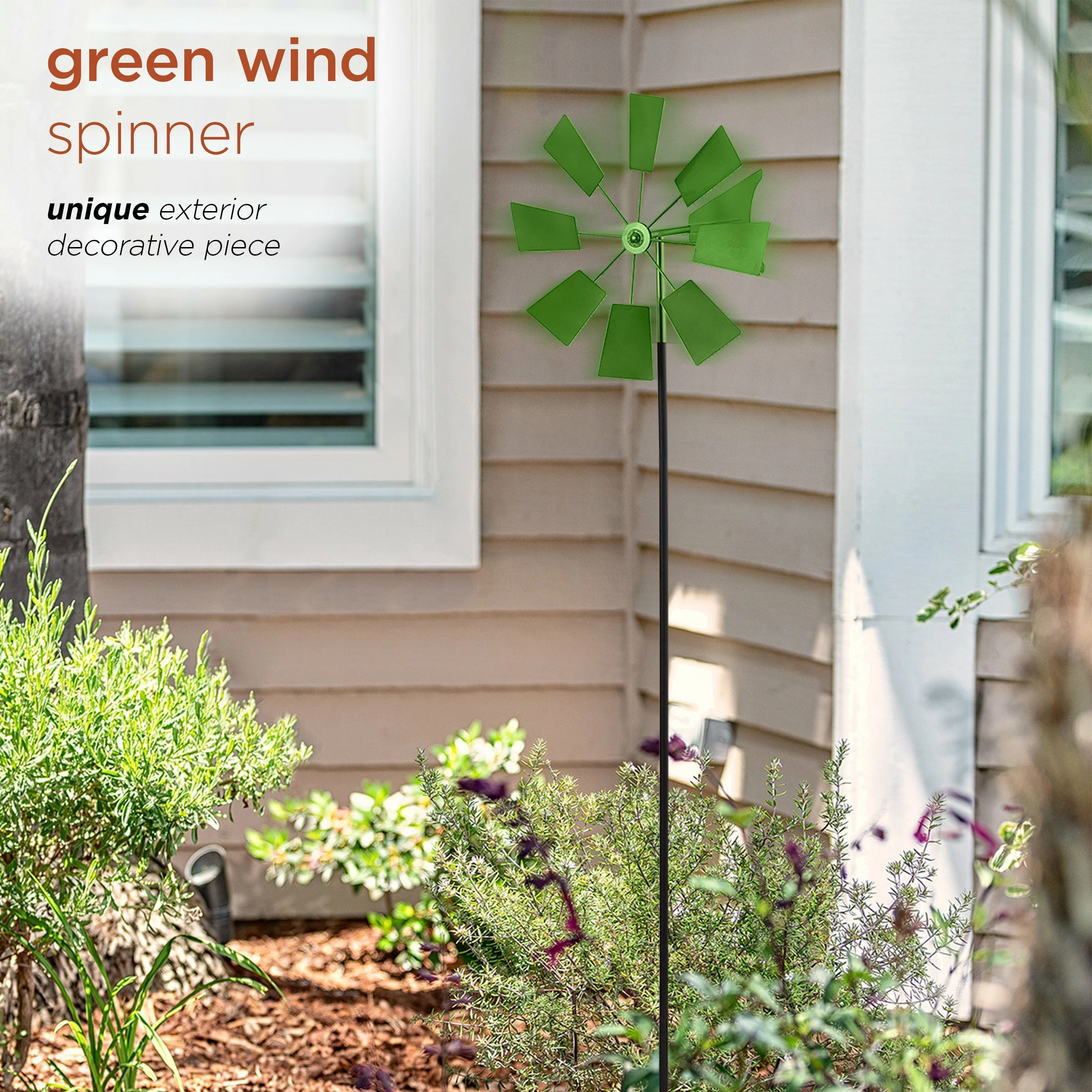 Budget π₯ Alpine Corporation 52" Tall Outdoor Metal Windmill Spinner Stake Yard Decoration, Green β€οΈ - Image 5