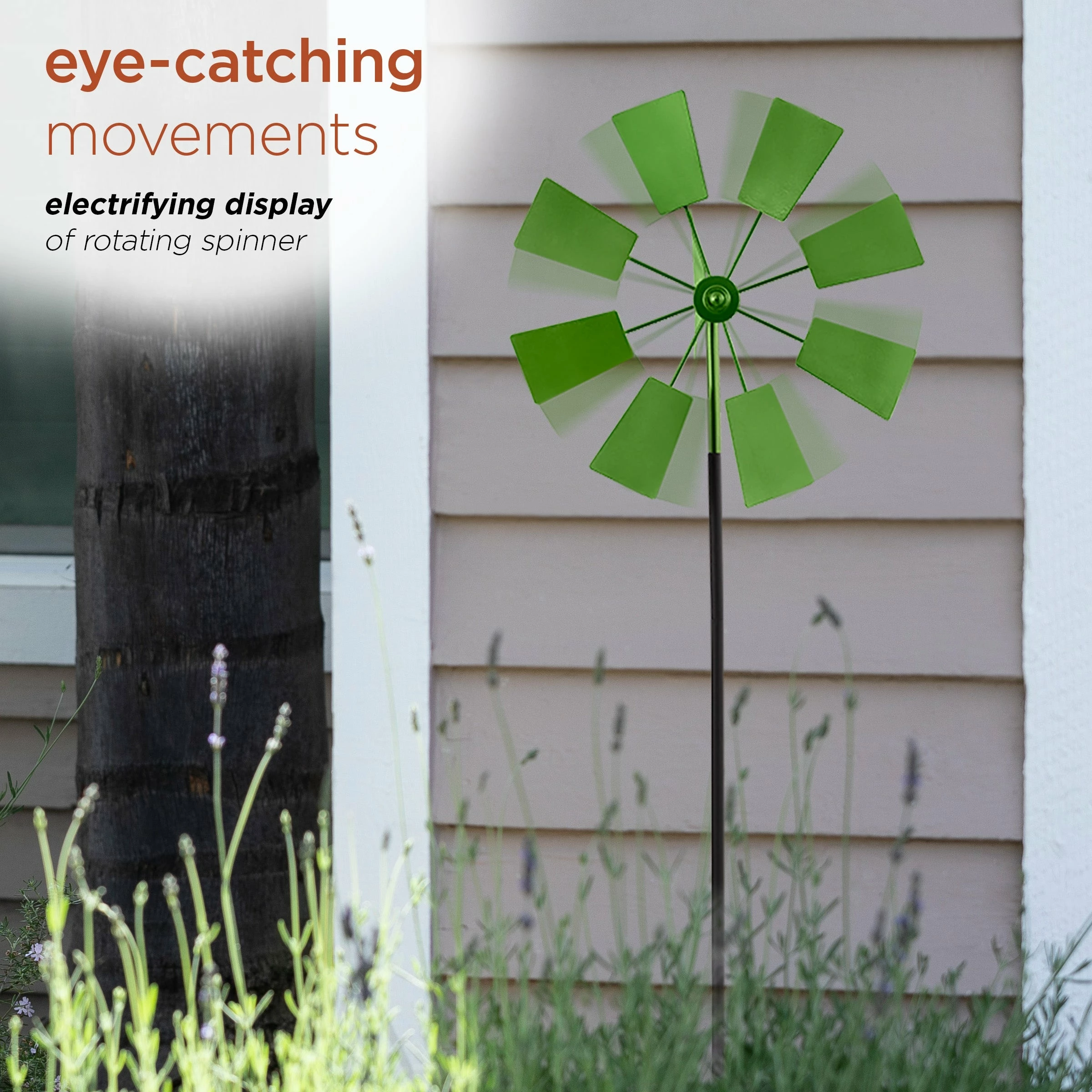 Budget π₯ Alpine Corporation 52" Tall Outdoor Metal Windmill Spinner Stake Yard Decoration, Green β€οΈ - Image 6